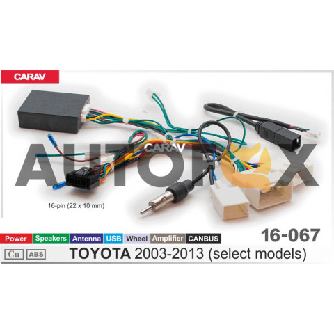 Carav 16-067: CAN-Raise TOYOTA 2003-2013 (Пит/Дин/Ант/USB/Руль/Усилитель)